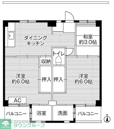 ビレッジハウス小比企2号棟 (203号室)の物件間取画像